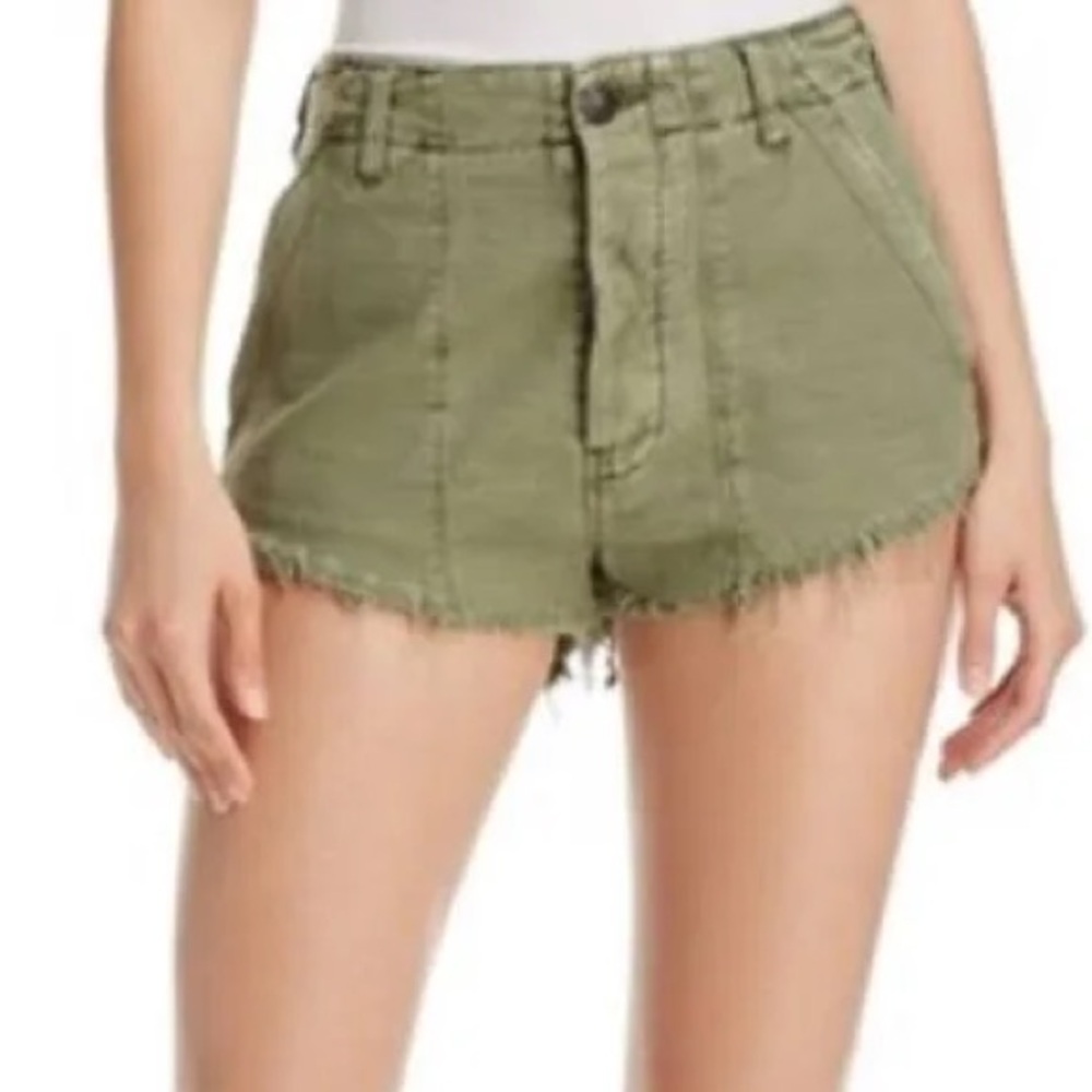 Free People Olive Jean Shorts